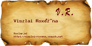 Viszlai Roxána névjegykártya